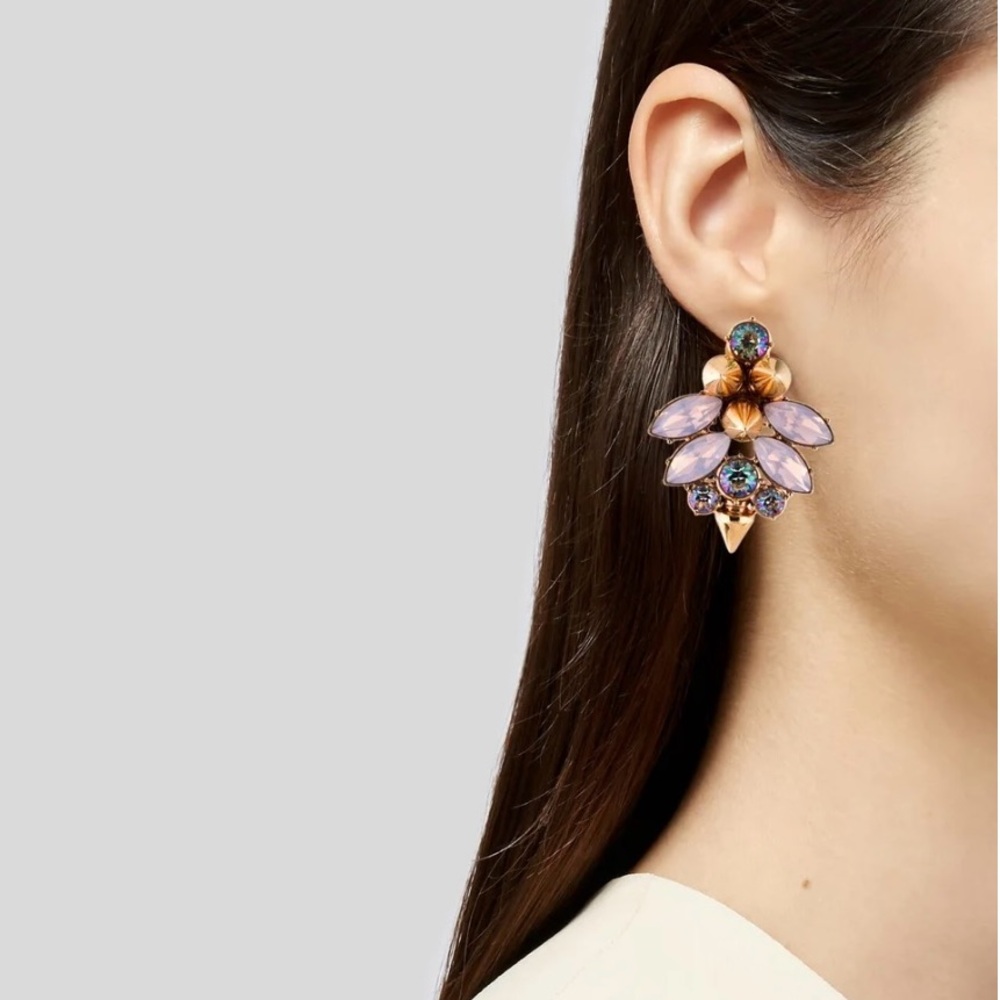 Mawi Spike Crystal Cluster Drop Earrings